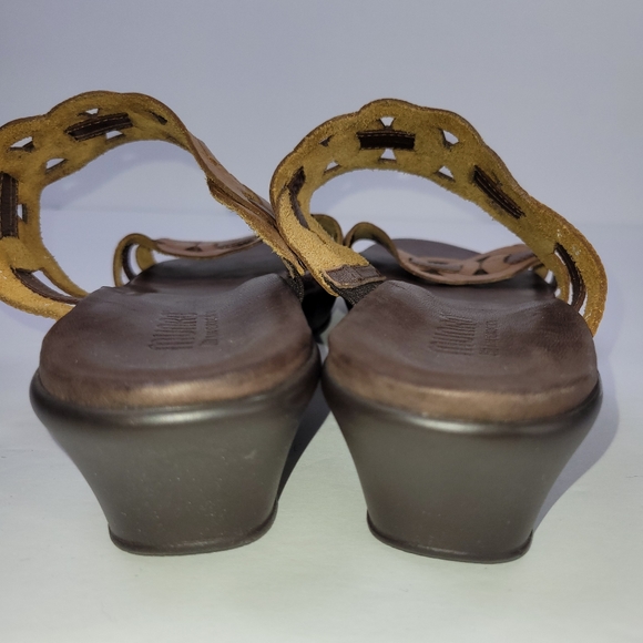 Munro American Walking Wedge Chunky Circle Strap Flat Slide In Sandle Shoe Sz 8 - Picture 7 of 13